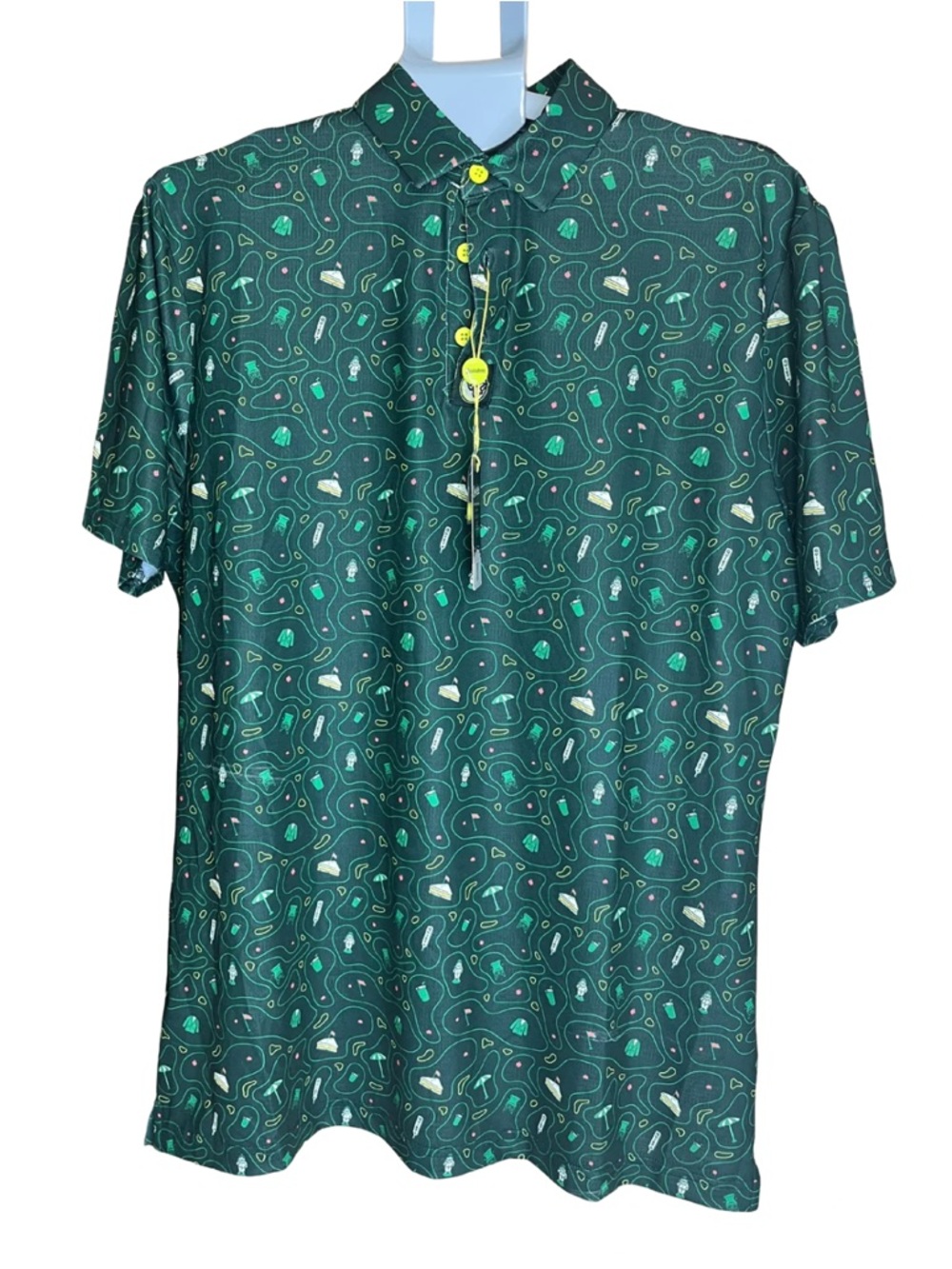 NWT BirdieBoss Tradition Golf Polo Men XL Green Performance Stretch